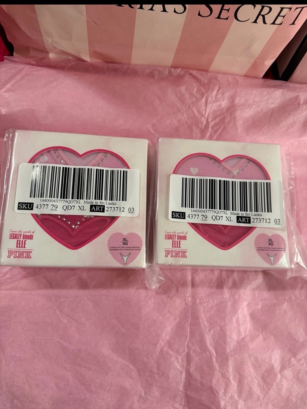 Victoria's Secret Pink
Legally Blonde Elle
Cotton Thong Panties
3-Pack XL